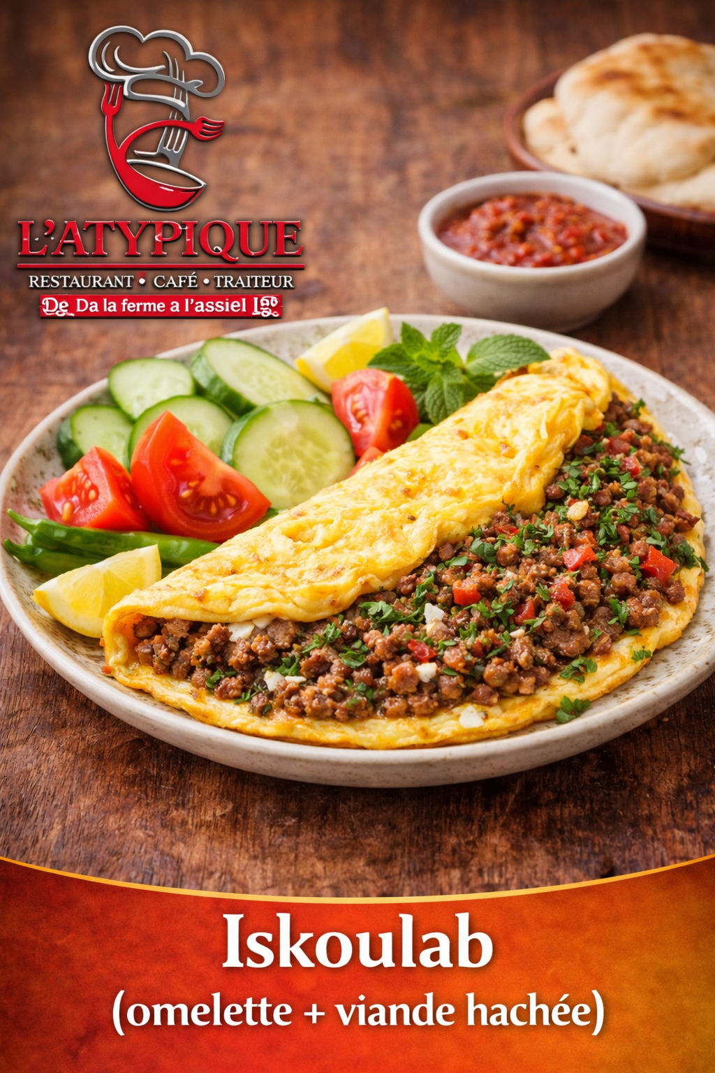 Iskoulab (omelette + viande hachée)